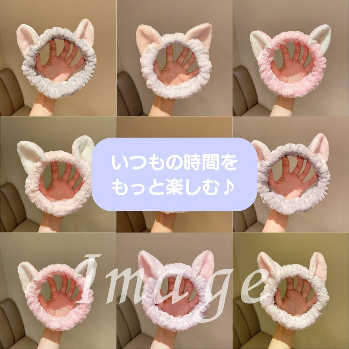 ヘアバンド 猫耳 9色アソート 洗顔 化粧 かわいい レディース 猫 ふわふわ おしゃれ お風呂上がり バンド コスプレ 仮装 セット